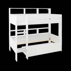 Slaapkamer|Bedden|Ygo Stapelbed STITCH 90x200 Wit (Incl. Bedlade en Bodems)