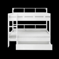 Slaapkamer|Bedden|Ygo Stapelbed STITCH 90x200 Wit (Incl. Bedlade en Bodems)