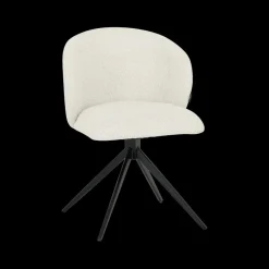 Stoelen|Ygo Stoel BALDER 180° Bouclé Ecru Pt Zwart
