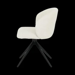 Stoelen|Ygo Stoel BALDER 180° Bouclé Ecru Pt Zwart