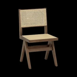 Stoelen|Ygo Stoel JAKI Ash Wood Walnut/Rotan