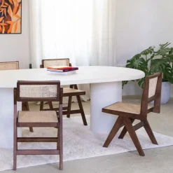 Stoelen|Ygo Stoel JAKI Ash Wood Walnut/Rotan