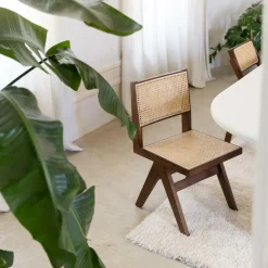 Stoelen|Ygo Stoel JAKI Ash Wood Walnut/Rotan