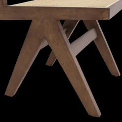 Stoelen|Ygo Stoel JAKI Ash Wood Walnut/Rotan