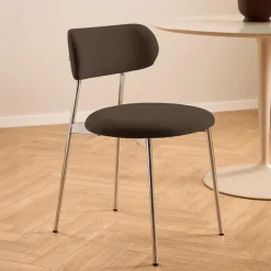 Stoelen|Ygo Stoel LYKKO Bruin/Chrome