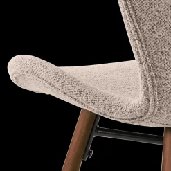 Stoelen|Ygo Stoel PLATS Monza Beige - Poot Walnoot