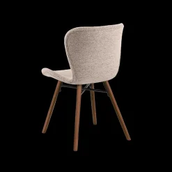 Stoelen|Ygo Stoel PLATS Monza Beige - Poot Walnoot
