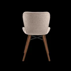 Stoelen|Ygo Stoel PLATS Monza Beige - Poot Walnoot