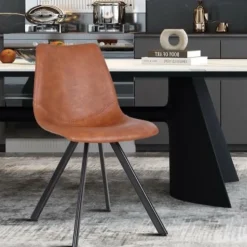 Stoelen|Ygo Stoel TILLY PU Cognac