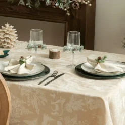 Tafellinnen & -Textiel|Ygo Tafelkleed WINTERLAND 240 Beige