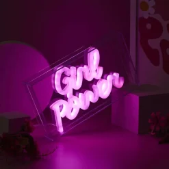 Decoratieve Accessoires|Kinderverlichting|Ygo Tafellamp GIRL POWER LED Roze