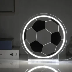 Decoratieve Accessoires|Kinderverlichting|Ygo Tafellamp LED SIGN Voetbal Wit