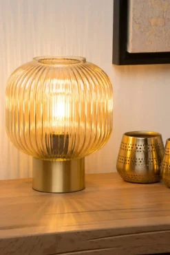 Tafellampen|Ygo Tafellamp MALOTO Amber/Messing