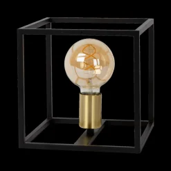 Tafellampen|Ygo Tafellamp RUBEN 1Del. Zwart/Goud