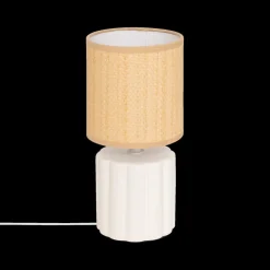 Tafellampen|Ygo Tafellamp THYLIA Keramiek Wit m/Kap Beige