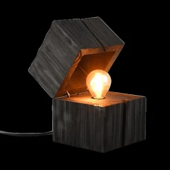 Tafellampen|Ygo Tafellamp TREASURE Hout Zwart