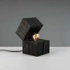 Tafellampen|Ygo Tafellamp TREASURE Hout Zwart