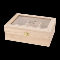 Koffie & Thee|Ygo Theedoos TEA Hout Naturel