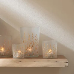 Woondecoratie|Ygo Theelichthouder SALLY Glas Oranje/Transp. XS