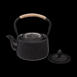 Koffie & Thee|Ygo Theepot FLORRA Gietijzer Zwart 1l