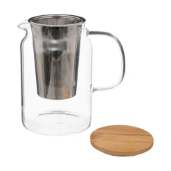Koffie & Thee|Ygo Theepot MIA Incl. Infuser Glas/Hout 90cl