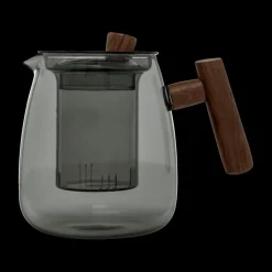 Koffie & Thee|Ygo Theepot TWISTE 80cl Glas Grijs/Hout