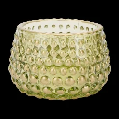 Woondecoratie|Ygo TL-Houder COLZI Glas Groen/Gouden Dots