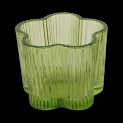 Woondecoratie|Ygo TL-Houder FIHONA Bloemvorm Glas Groen Ass.