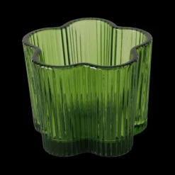 Woondecoratie|Ygo TL-Houder FIHONA Bloemvorm Glas Groen Ass.