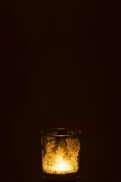 Woondecoratie|Ygo TL-Houder FLOWER Glas Mat Groen M