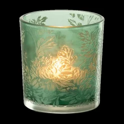 Woondecoratie|Ygo TL-Houder FLOWER Glas Mat Groen S