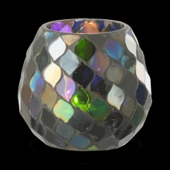 Woondecoratie|Ygo TL-Houder MOZAIK Glas Paars M