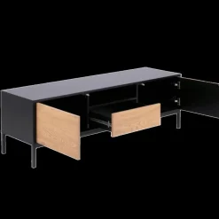 Tv-Meubelen|Ygo TV-Meubel BOKSKAP Zwart Wild Oak B140