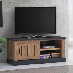 Tv-Meubelen|Ygo Tv-Meubel KAMIEL Industrial Oak/Rand Zwart