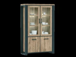 Vitrinekasten|Ygo Vitrine UXIA Houtkleur