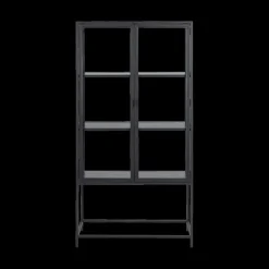 Vitrinekasten|Boekenkasten|Ygo Vitrinekast BOKSKAP Ash Black B77