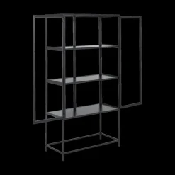 Vitrinekasten|Boekenkasten|Ygo Vitrinekast BOKSKAP Ash Black B77