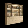 Vitrinekasten|Ygo Vitrinekast CASTELLO 2 Glasdeuren / 3 Nissen B240 Lichte Eik