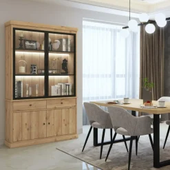 Vitrinekasten|Ygo Vitrinekast CASTELLO B124 Lichte Eik