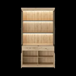 Vitrinekasten|Ygo Vitrinekast CASTELLO B124 Lichte Eik