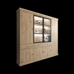 Vitrinekasten|Ygo Vitrinekast CASTELLO B240 Lichte Eik