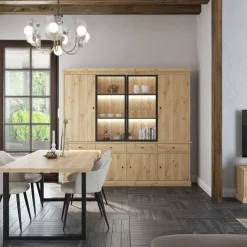 Vitrinekasten|Ygo Vitrinekast CASTELLO B240 Lichte Eik