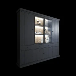 Vitrinekasten|Ygo Vitrinekast CASTELLO B240 Zwarte Eik