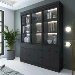 Vitrinekasten|Ygo Vitrinekast CASTELLO B182 Zwarte Eik