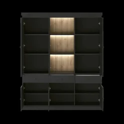 Vitrinekasten|Ygo Vitrinekast CASTELLO B182 Zwarte Eik