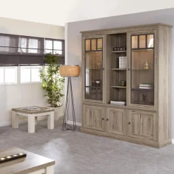 Wandrekken|Ygo Vitrinekast COTTON Kristal Eik Licht Bruin B171