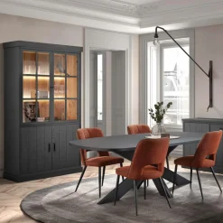 Vitrinekasten|Ygo Vitrinekast WINSTON Zwart B122