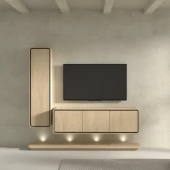 Kastaccessoires|Ygo Vloerbord NESTOR Incl. LED Eik/Zwart B213