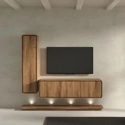 Kastaccessoires|Ygo Vloerbord NESTOR Incl. LED Walnoot/Zwart B213