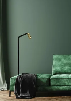 Vloerlampen|Ygo Vloerlamp SYBIL Zwart/Goud